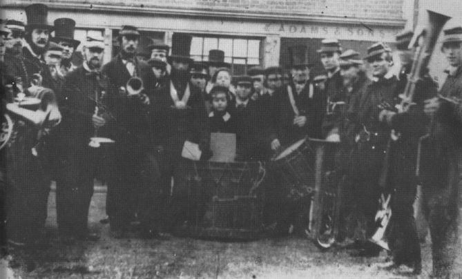 A band in front of Adam&Sons in 1862 courtesy of IBEW
